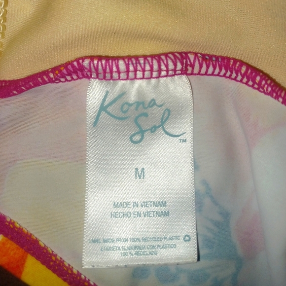 Kona Sol Pink Floral Swimsuit - Picture 4 of 4